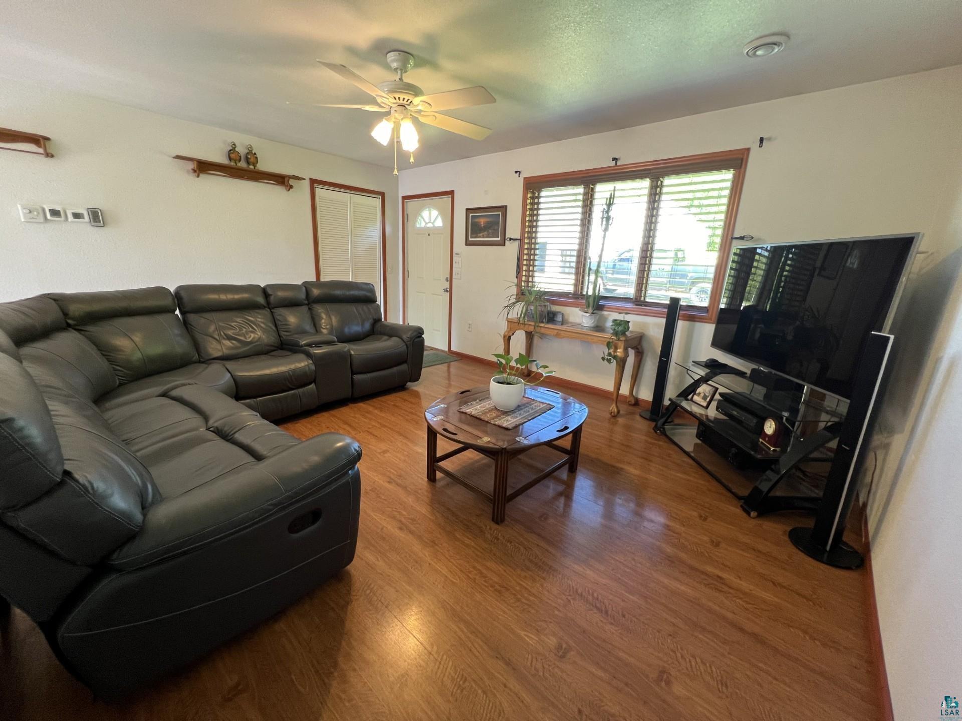 5144 Eagle Lake Road Duluth, MN 55803 - Photo 20 of 47 Living room featuring hardwood / wood-style flooring and ceiling fan