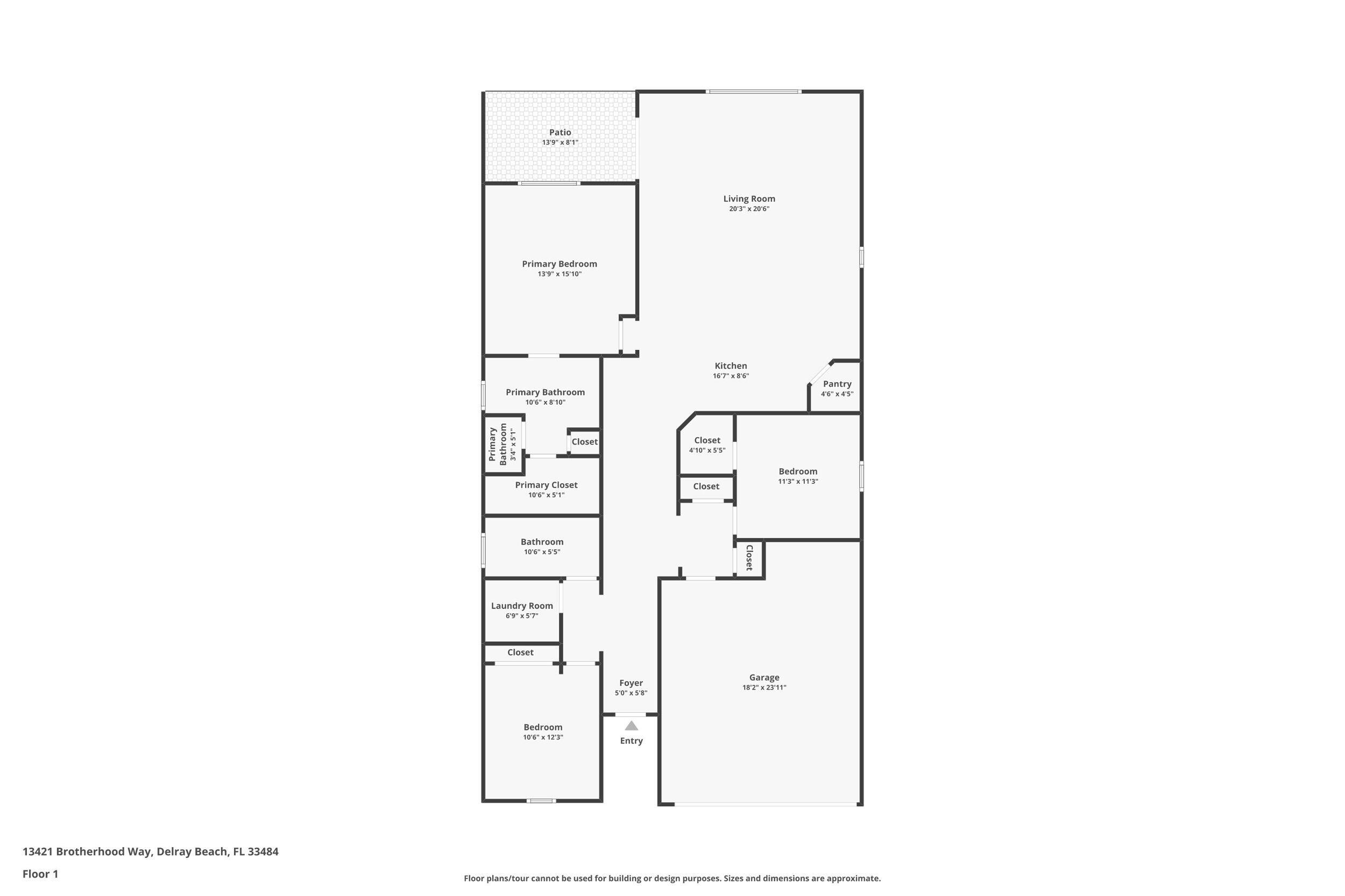 13421 Brotherhood Way Delray Beach, FL 33484 - Photo 16 of 16 a picture of a floor plan