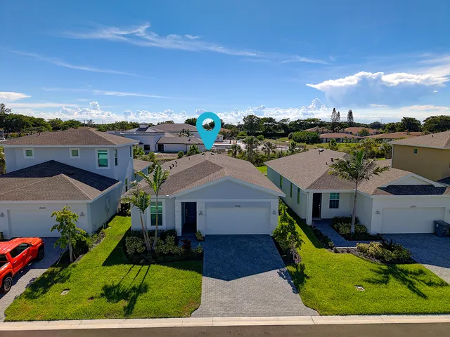 an aerial view of a house