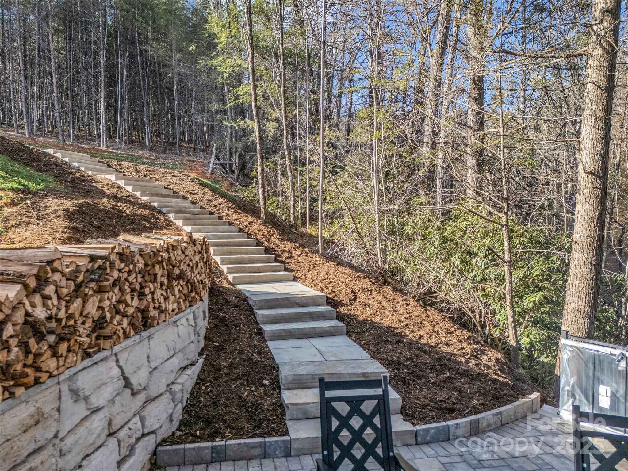 61 Deep Gap Farm Road East Mill Spring, NC 28756 - Photo 8 of 29 a view of a pathway with a wrought fence