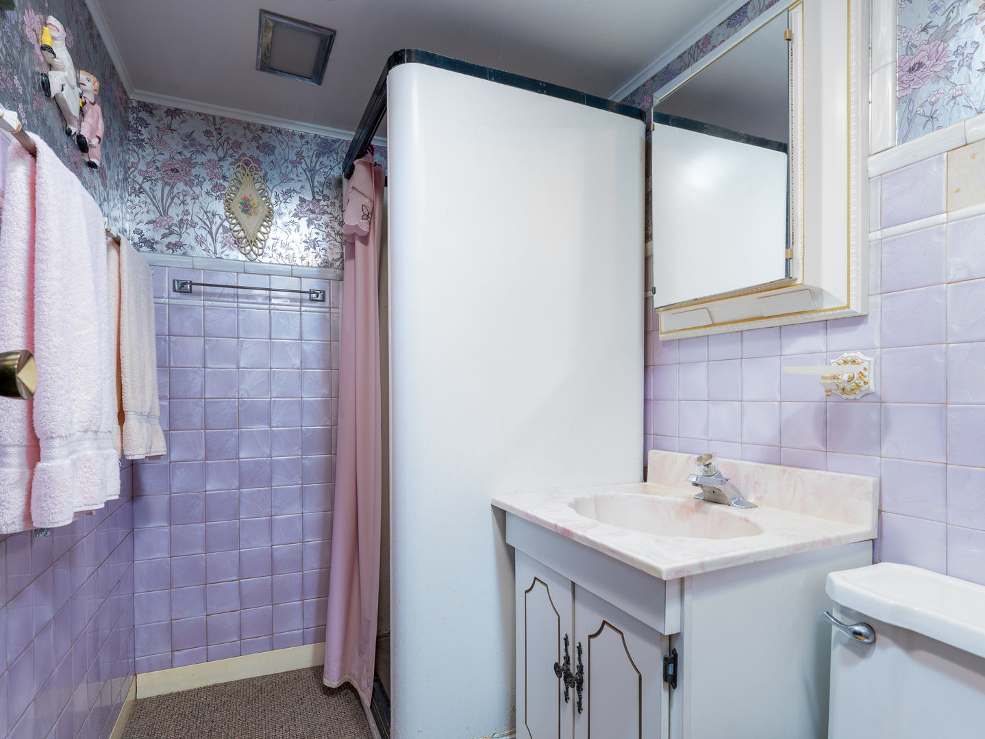4949 West Deming Place Chicago, IL 60639 - Photo 15 of 18 a bathroom with a sink and a mirror