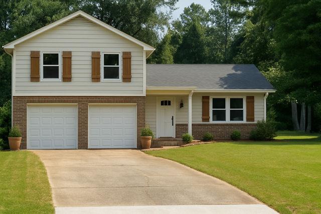 5800 Cedar Lane Southwest Mableton, GA 30126 - Photo 3 of 41 a front view of a house with a garden and yard