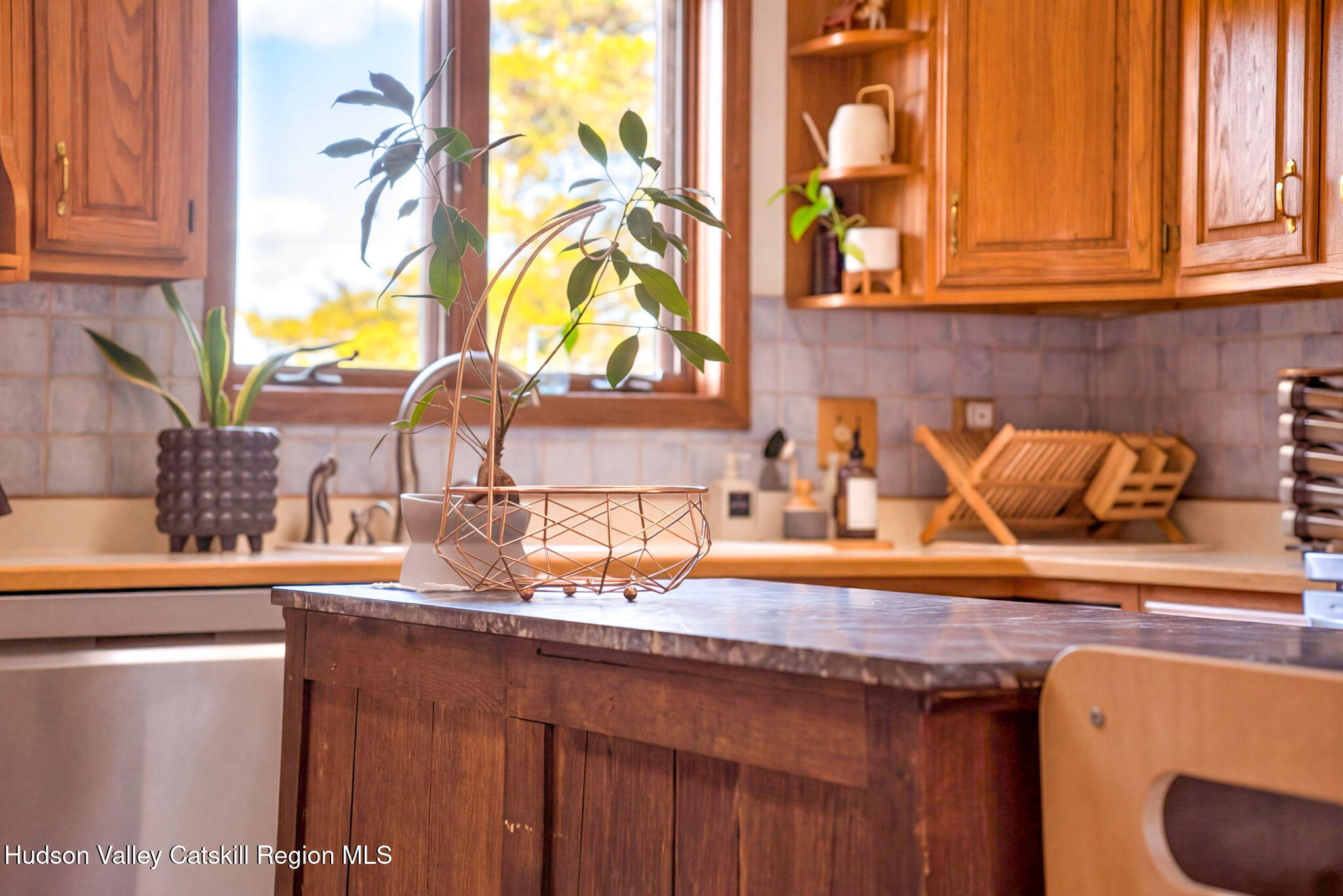 251 Sleepy Hollow Road Athens, NY 12015 - Photo 20 of 60 a kitchen with stainless steel appliances granite countertop a sink and a wooden cabinets