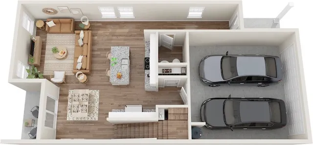 a bathroom with mirror and window