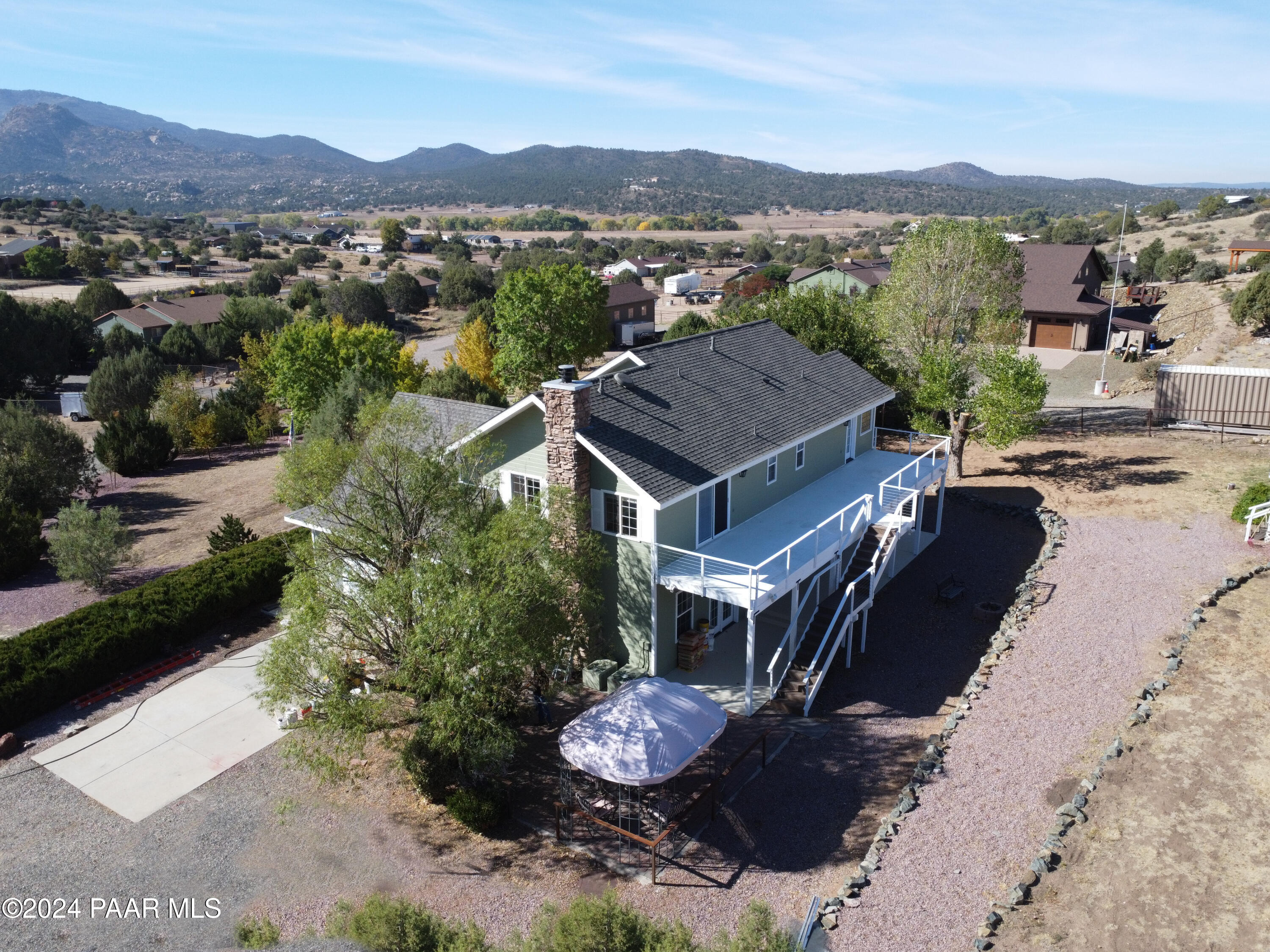 4860 West Stazenski Road Prescott, AZ 86305 - Photo 62 of 67 an aerial view of a house with a mountain