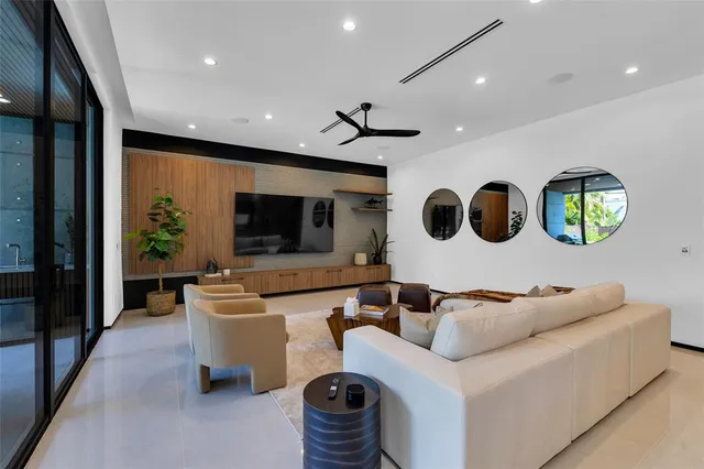 a outdoor dining space with furniture and outdoor view