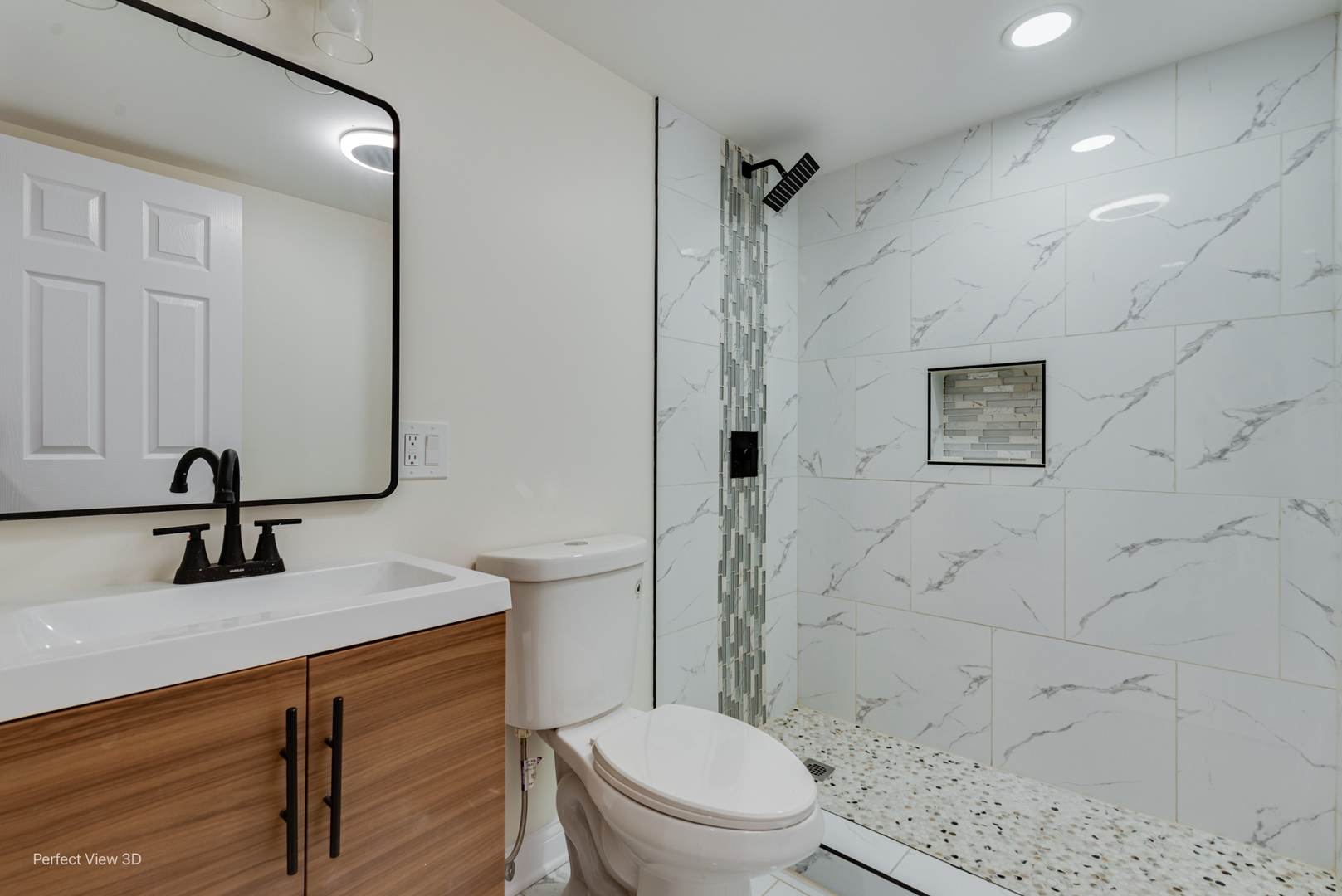 1319 East 89th Street Chicago, IL 60619 - Photo 11 of 17 a bathroom with a sink a toilet and shower