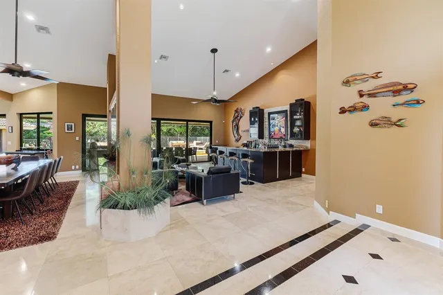 a kitchen with counter top space