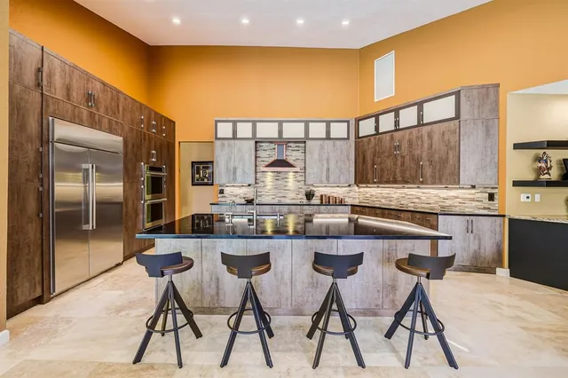 a bathroom with a tub and a sink