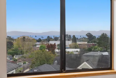 a view of a glass door