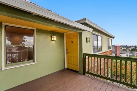 a view of a house with a balcony