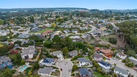 an aerial view of multiple house