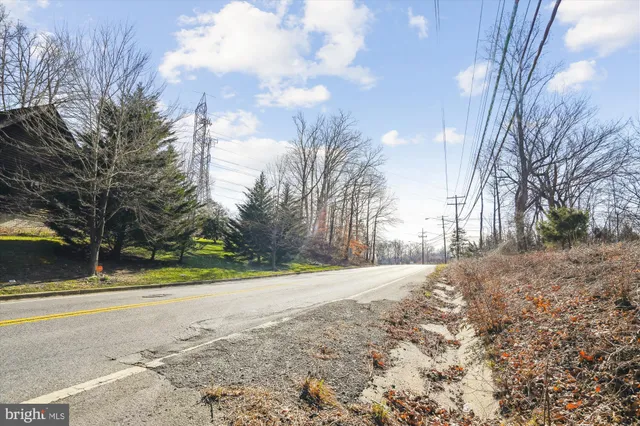 a view of road and trees