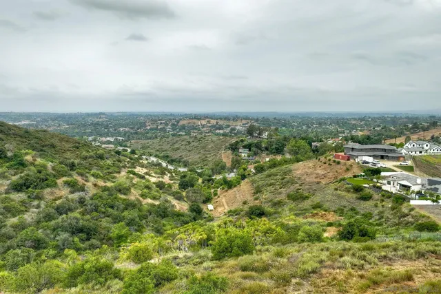 an aerial view of residential houses with city view