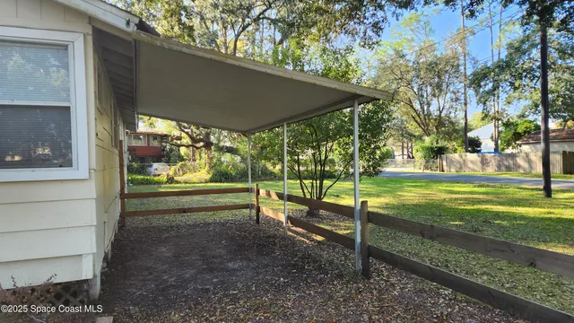 a view of a park with large tree