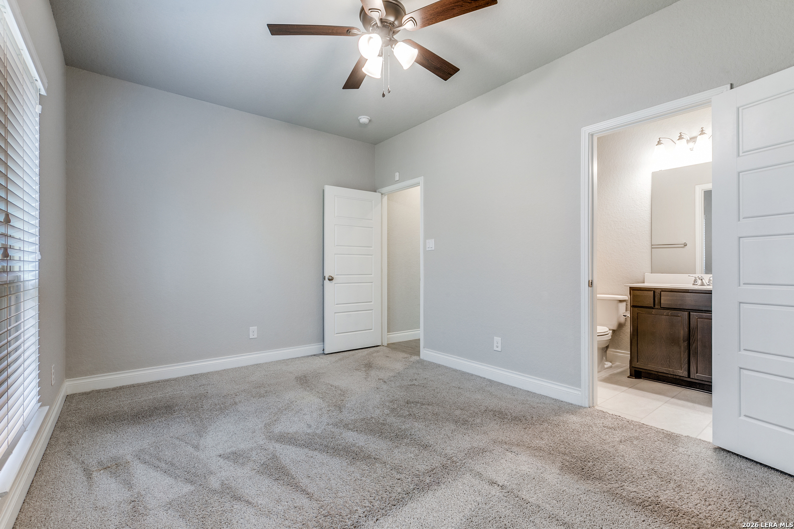 331 Ricadonna San Antonio, TX 78253 - Photo 16 of 28 an empty room with closet and a ceiling fan