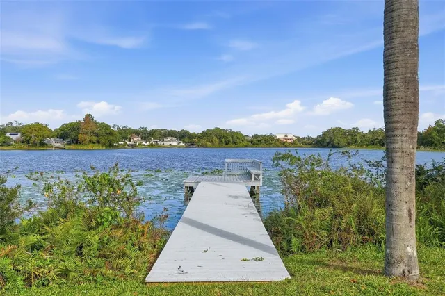 an aerial view of a houses with city view and lake view