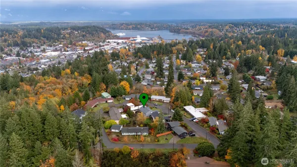 an aerial view of multiple house