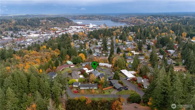 an aerial view of multiple house