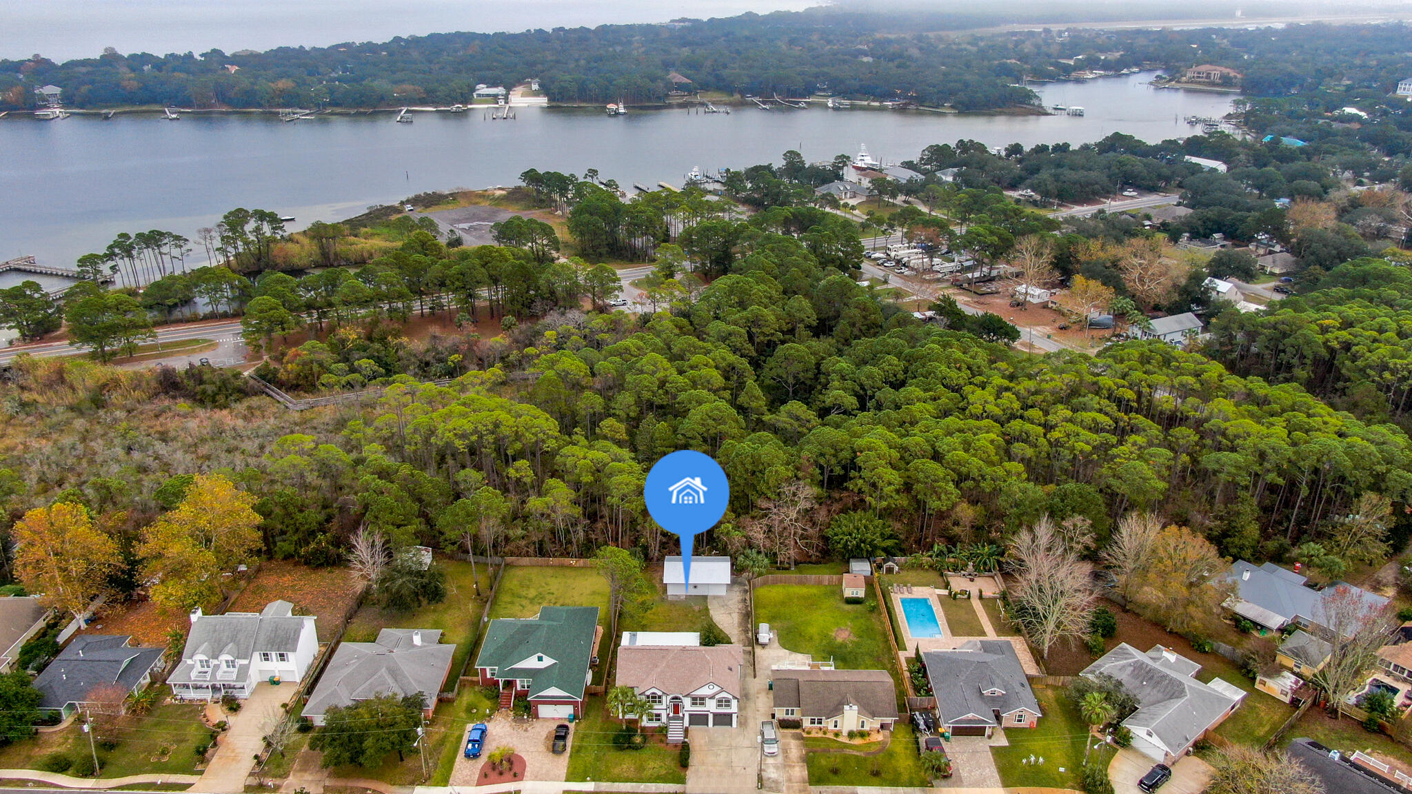 1190 Bay Court Destin, FL 32541 - Photo 43 of 52 a view of a lake with a mountain