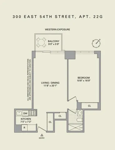 $699,000 | 300 East 54th Street, Unit 22G | Sutton Place