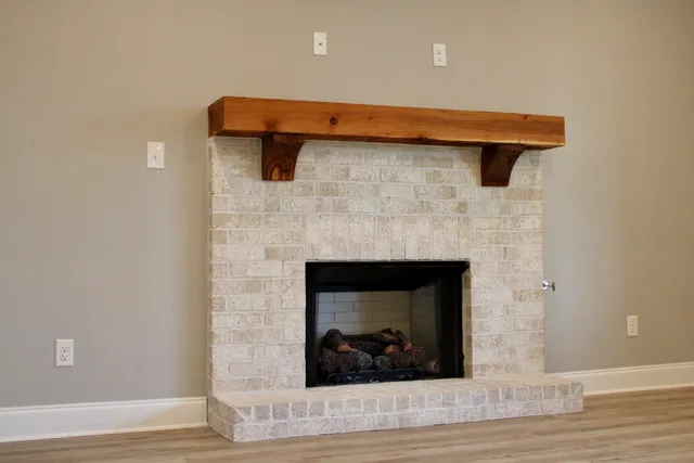 a view of a fireplace