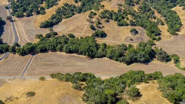 a view of a large building with a mountain in the background