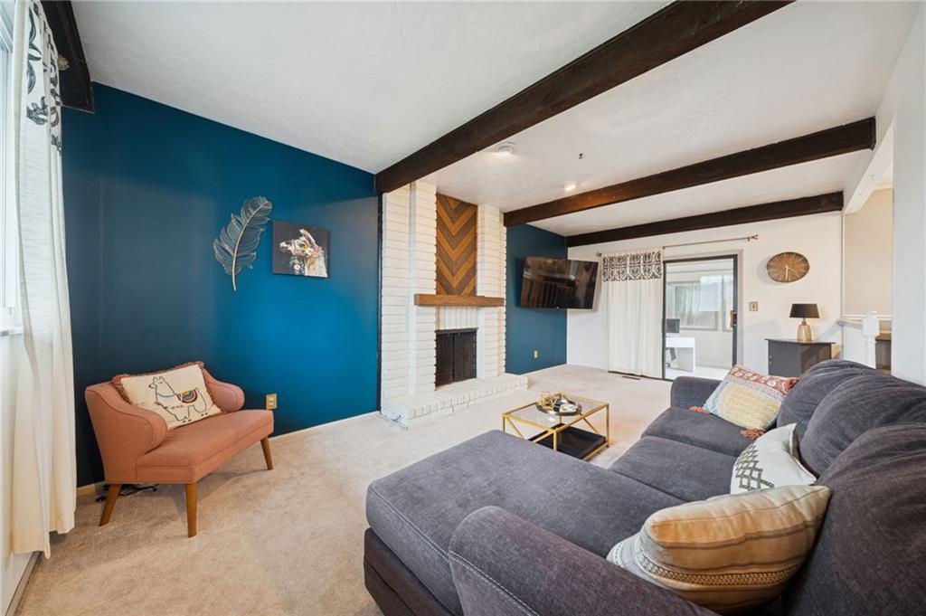 1254 Rinaldi Street Verona, PA 15147 - Photo 16 of 50 Sunken Family room with Beamed Ceiling
