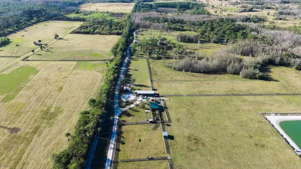 a top view of a house with a yard