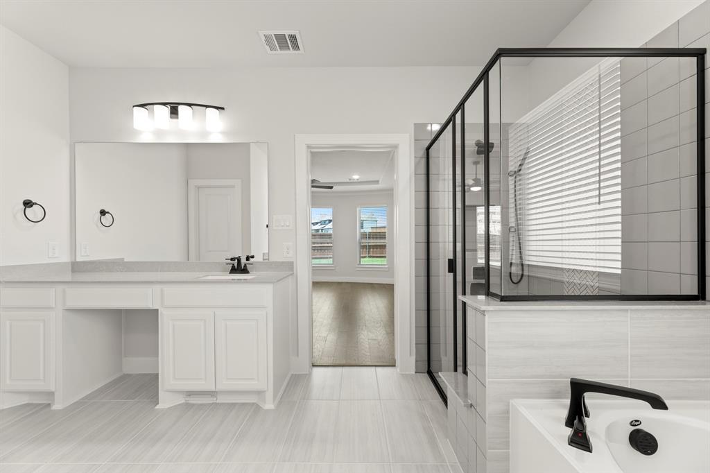 4213 Bellview Way Celina, TX 75009 - Photo 20 of 29 a bathroom with a sink and a mirror