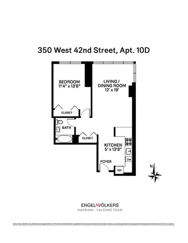 $849,000 | 350 West 42nd Street, Unit 10D | Hell's Kitchen
