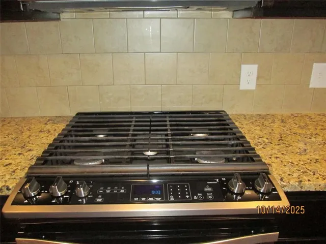 a close up of a stove