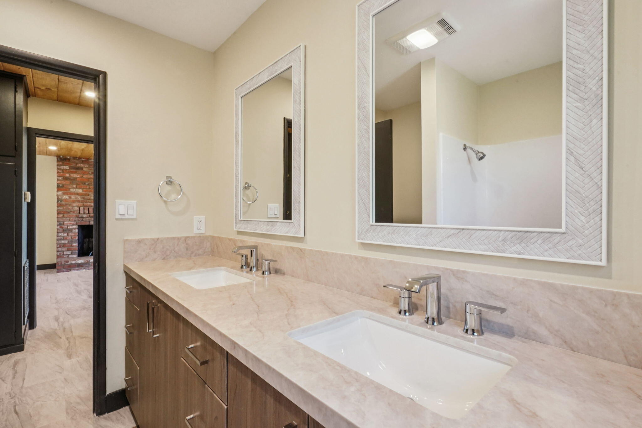 54091 North Ridge Drive Idyllwild, CA 92549 - Photo 22 of 58 a bathroom with a sink and a mirror