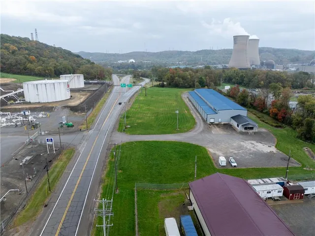 an aerial view of a city