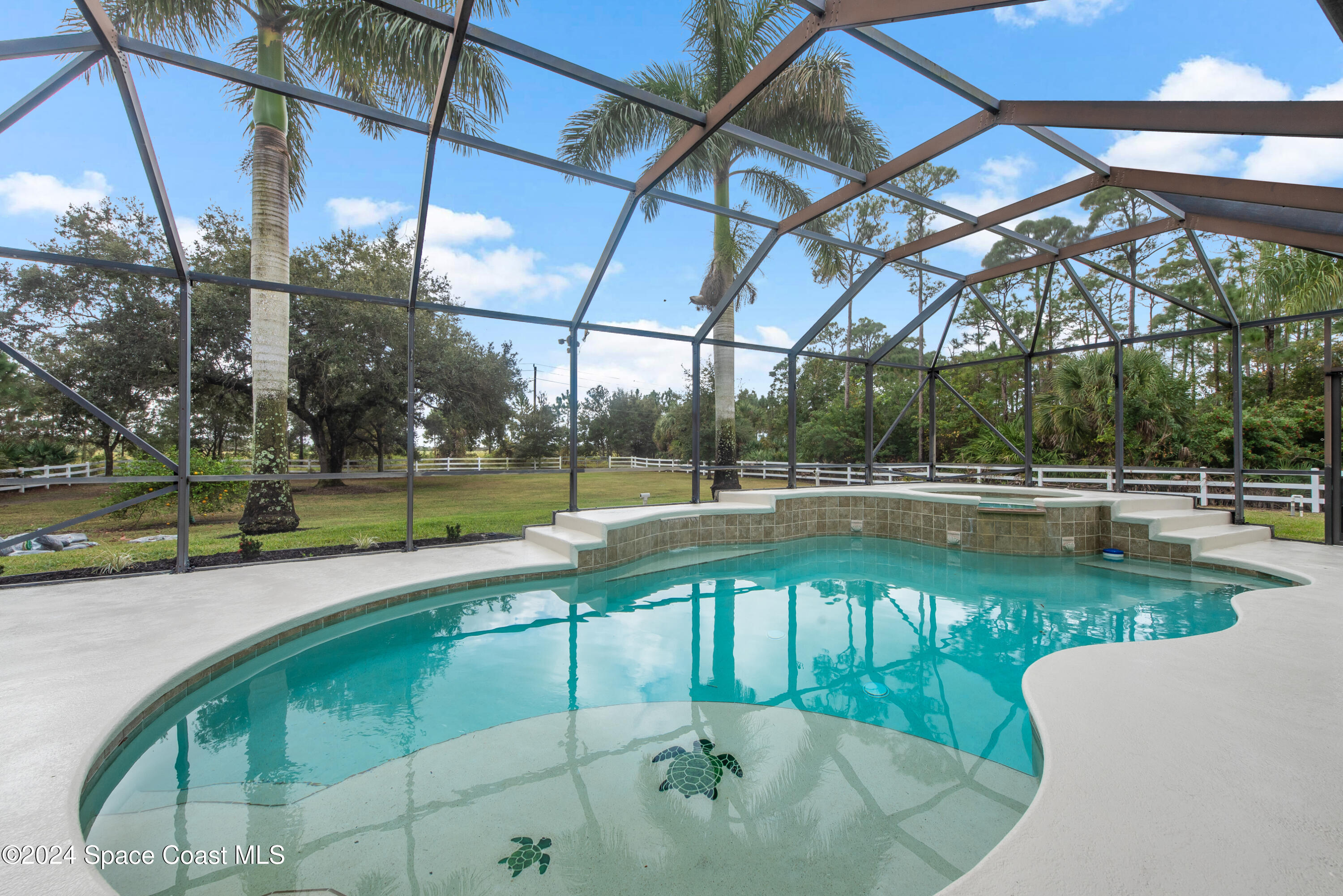4153 Red Bay Street Grant, FL 32949 - Photo 31 of 63 a view of a swimming pool with a patio