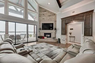 a bathroom with a bathtub and shower