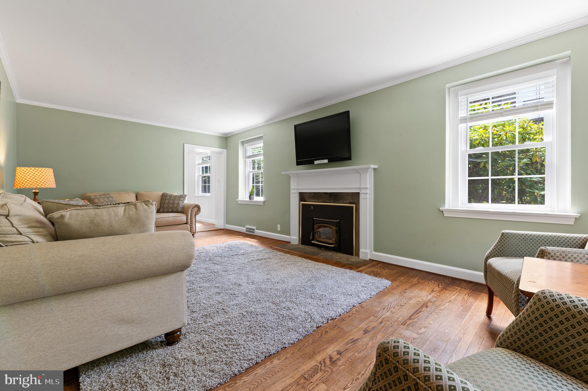31 Whitemarsh Road Ardmore, PA 19003 - Photo 13 of 35 Living room features wood-burning fireplace