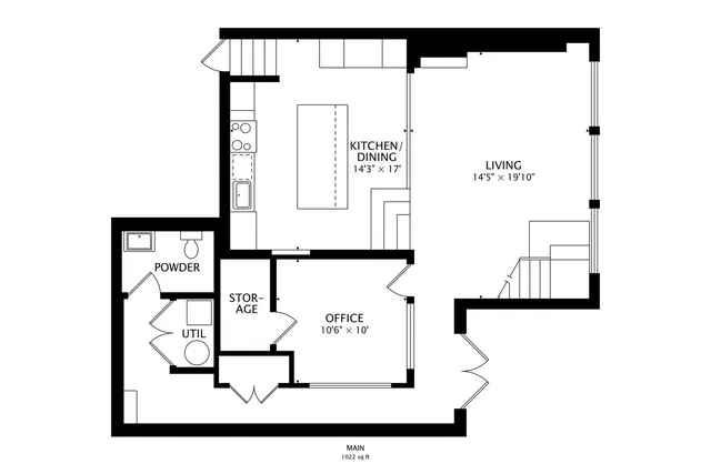 a picture of a bench in front of a door