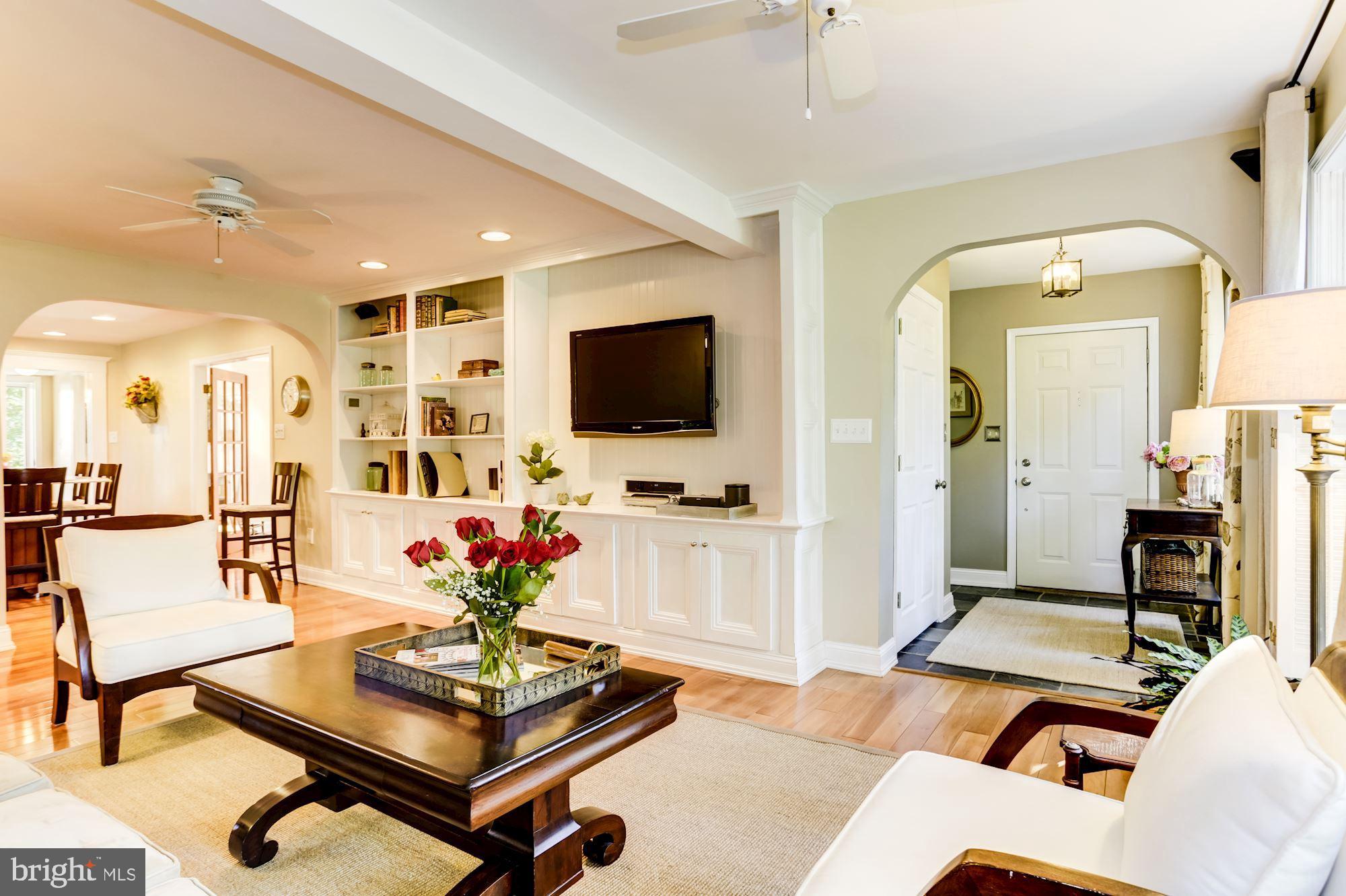 Arched doorways in living room