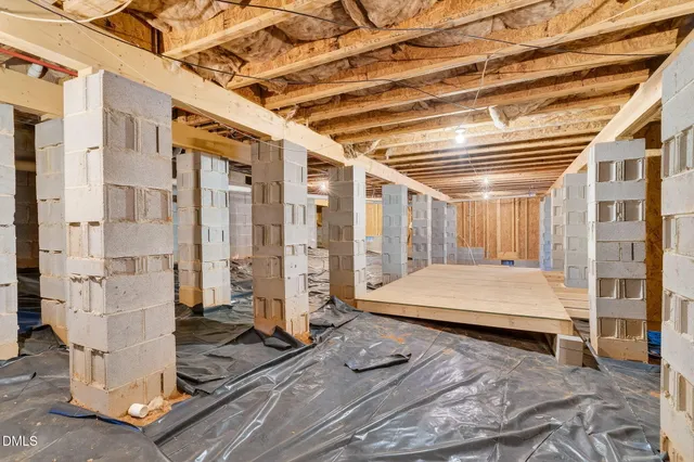 a balcony with trees in front of it