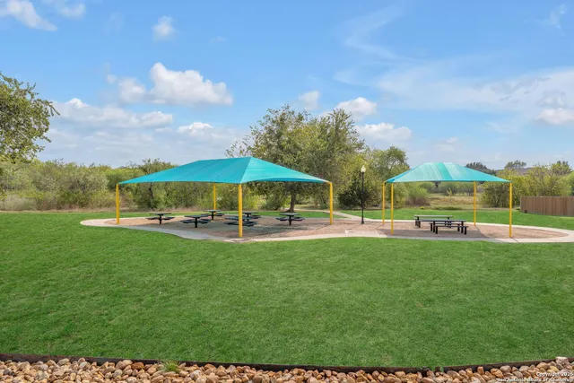 an outdoor space with garden view