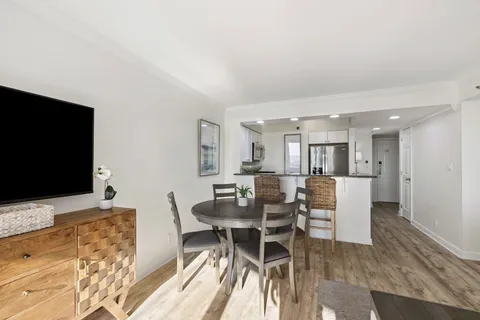 a view of a swimming pool and an ocean view