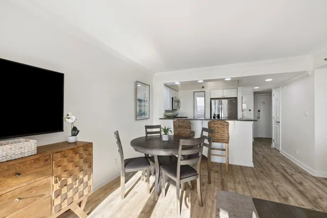 a view of a swimming pool and an ocean view