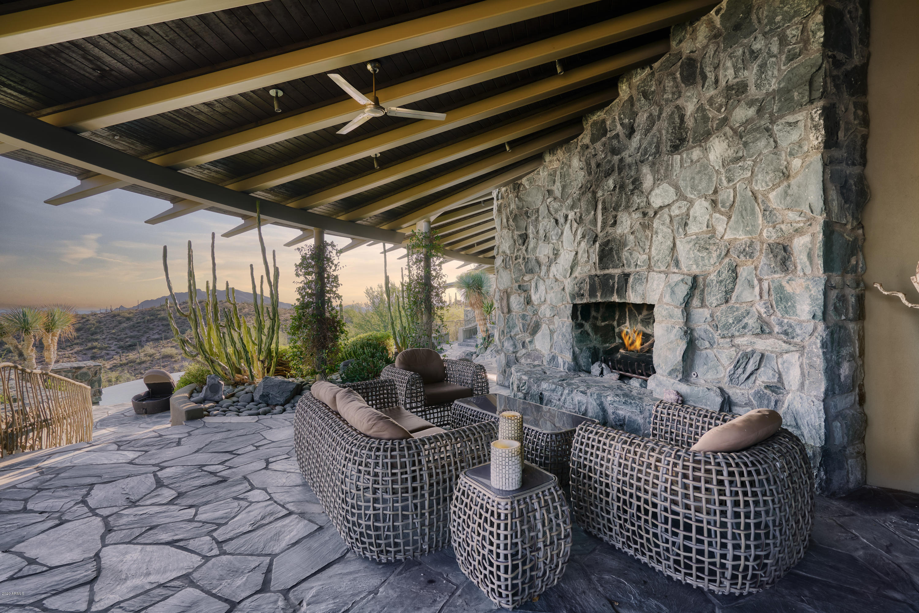 40384 Brangus Road Scottsdale, AZ 85262 - Photo 29 of 41 COVERED OUTDOOR LIVING & FIREPLACE WALL