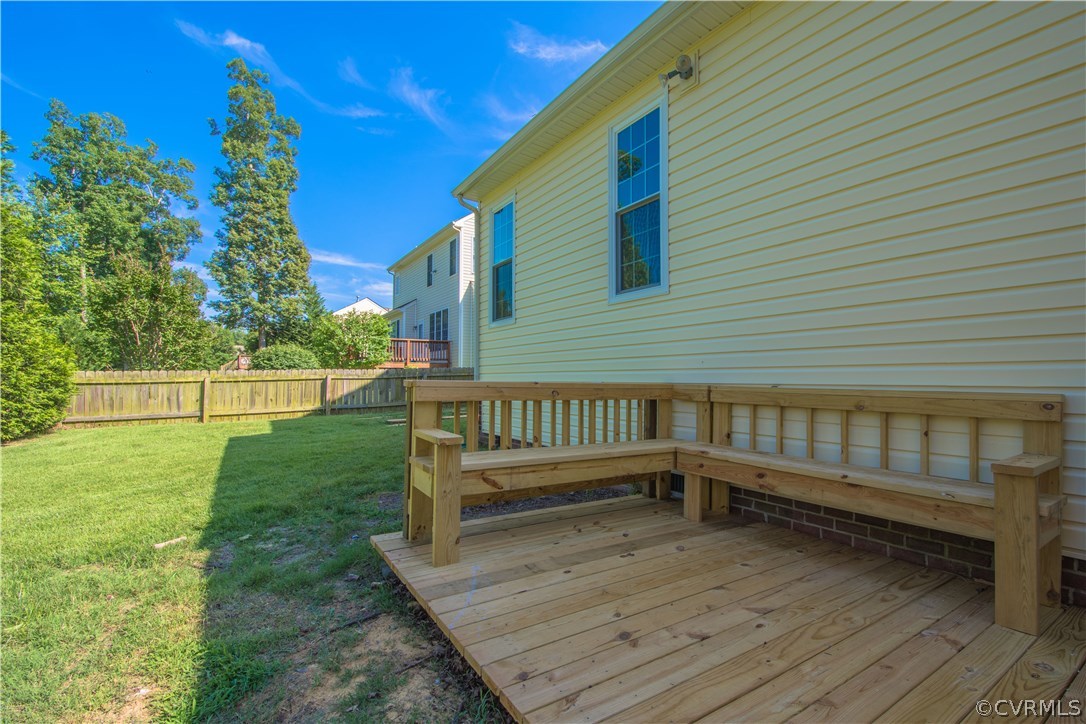 9330 Springmount Terrace Chesterfield, VA 23832 - Photo 37 of 38 a view of a wooden deck and a yard