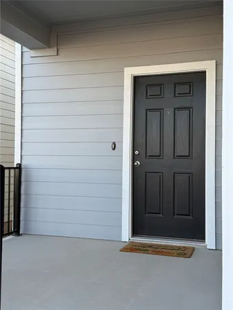 a view of wooden door