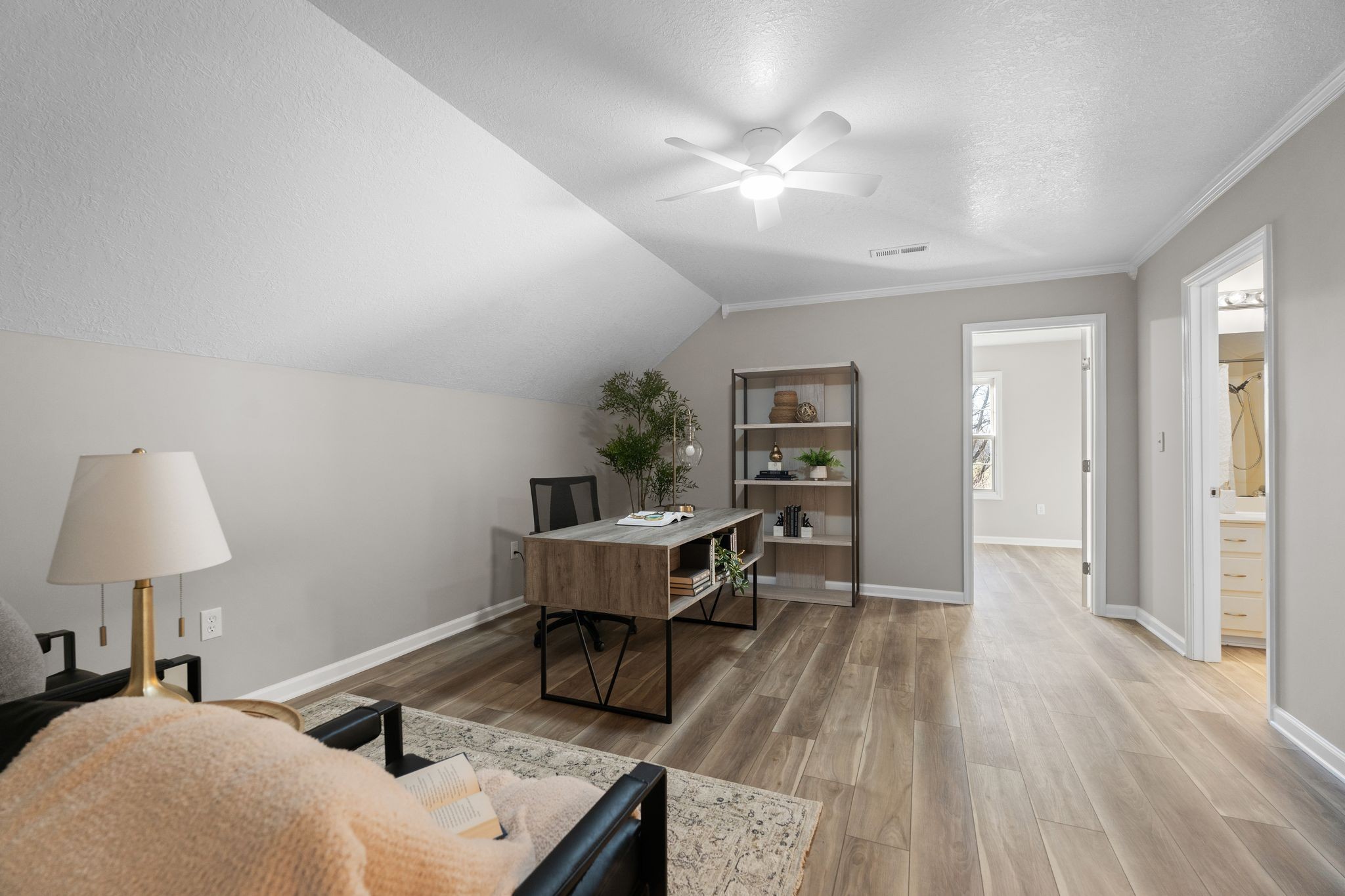 954 Newt Vanattia Road Hillsboro, TN 37342 - Photo 25 of 42 a bed room with a bed and a lamp