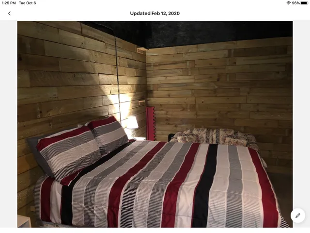 a bedroom with a bed