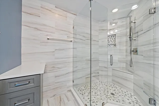 a bathroom with a shower