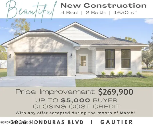 $269,500 | 2836 Honduras Drive, Gautier, MS 39553